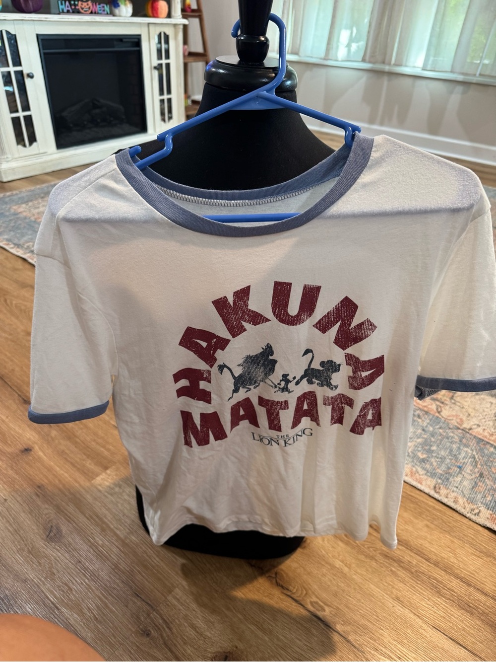 The Lion King 'Hakuna Matata' Kids Tee in White with Blue Trim